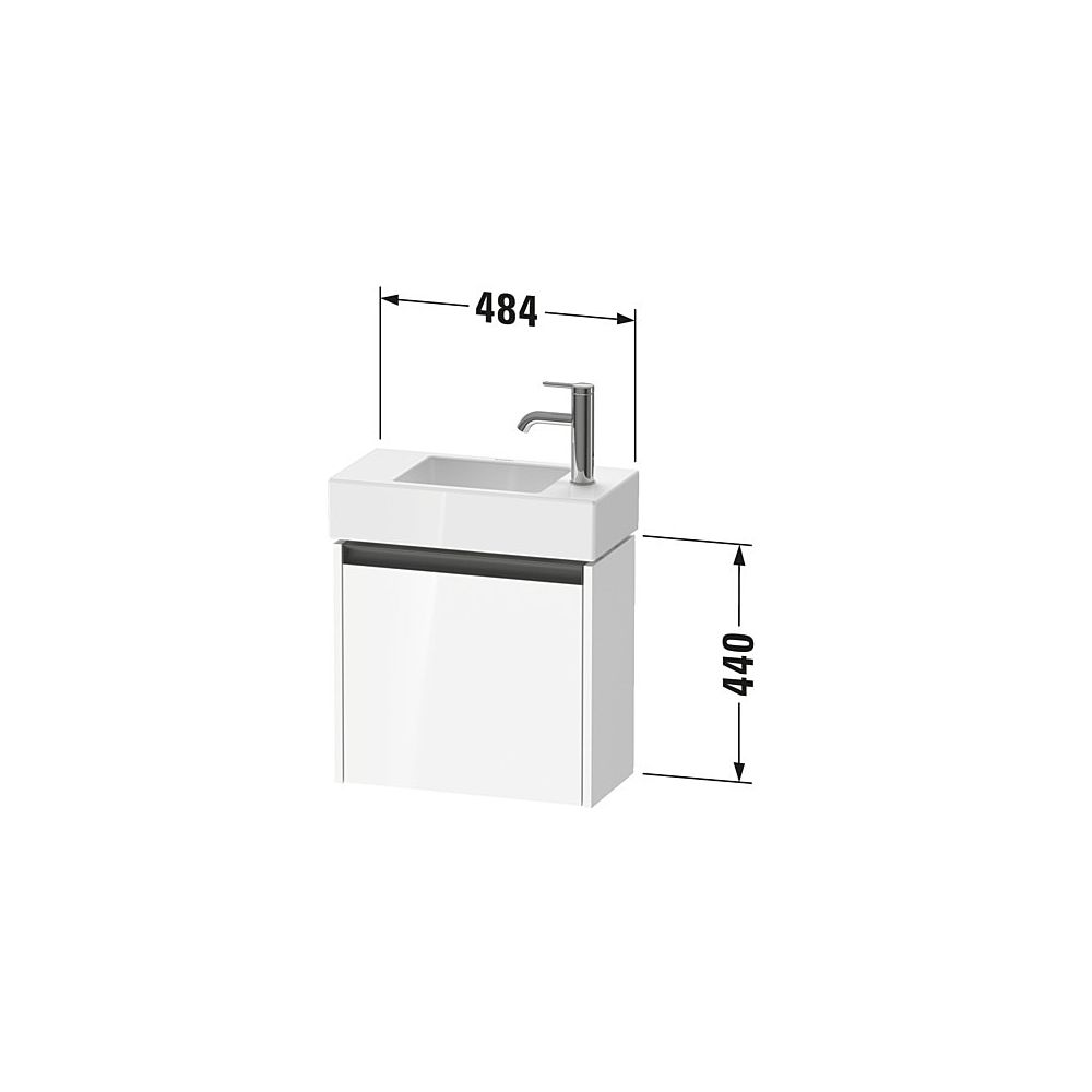 Duravit Ketho.2 Waschtischunterbau wandh. 238x484x440mm, R, Weiß Hochglanz, Gr... DURAVIT-K25072R22220000 4063382822581 (Abb. 3)