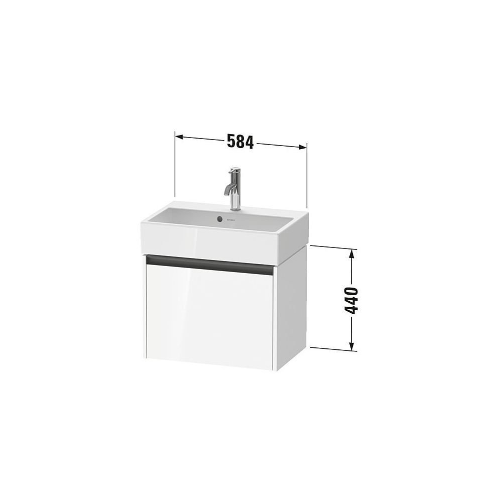Duravit Ketho.2 Waschtischunterbau wandh. 390x584x440mm, Compact Mattweiß, Gri... DURAVIT-K25073018180000 4063382822659 (Abb. 3)