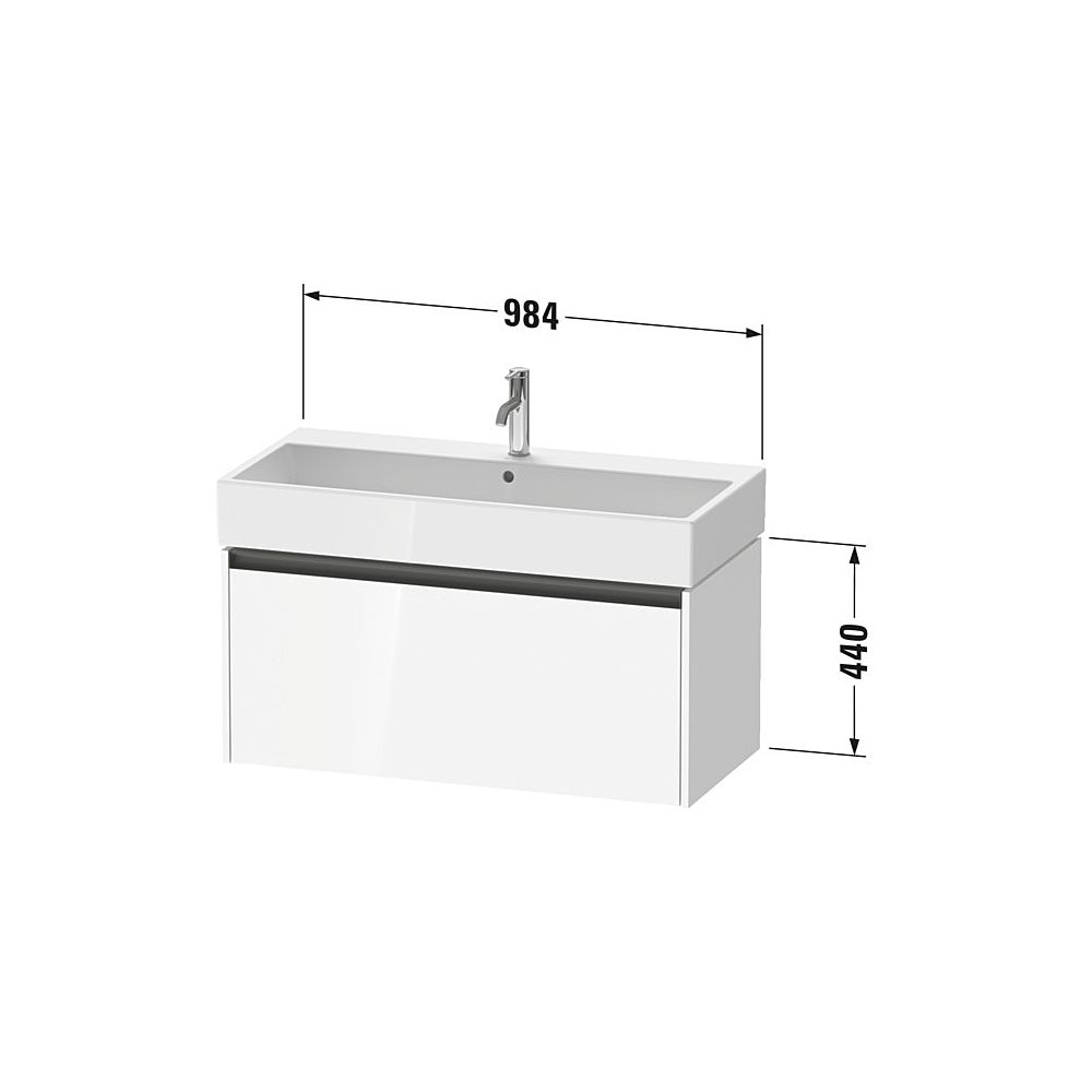 Duravit Ketho.2 Waschtischunterbau wandh. 460x984x440mm, Eiche Marmoriert Matt... DURAVIT-K25078055550000 4067116357356 (Abb. 2)