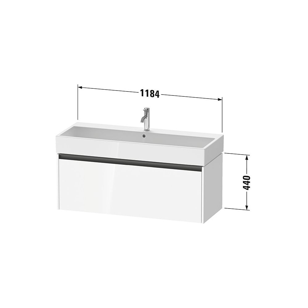 Duravit Ketho.2 Waschtischunterbau wandh. 460x1184x440mm, Eiche Mar. Matt, Gri... DURAVIT-K25079055550000 4067116357363 (Abb. 2)