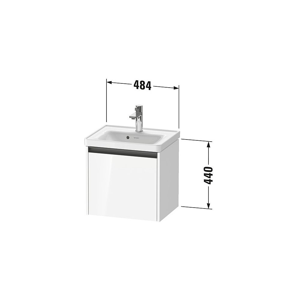 Duravit Ketho.2 Waschtischunterbau wandh. 375x484x440mm, Eiche Marmoriert Matt... DURAVIT-K25080055550000 4067116357370 (Abb. 2)