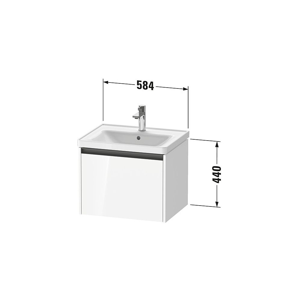 Duravit Ketho.2 Waschtischunterbau wandh. 455x584x440mm, Eiche Marmoriert Matt... DURAVIT-K25081055550000 4067116357387 (Abb. 2)