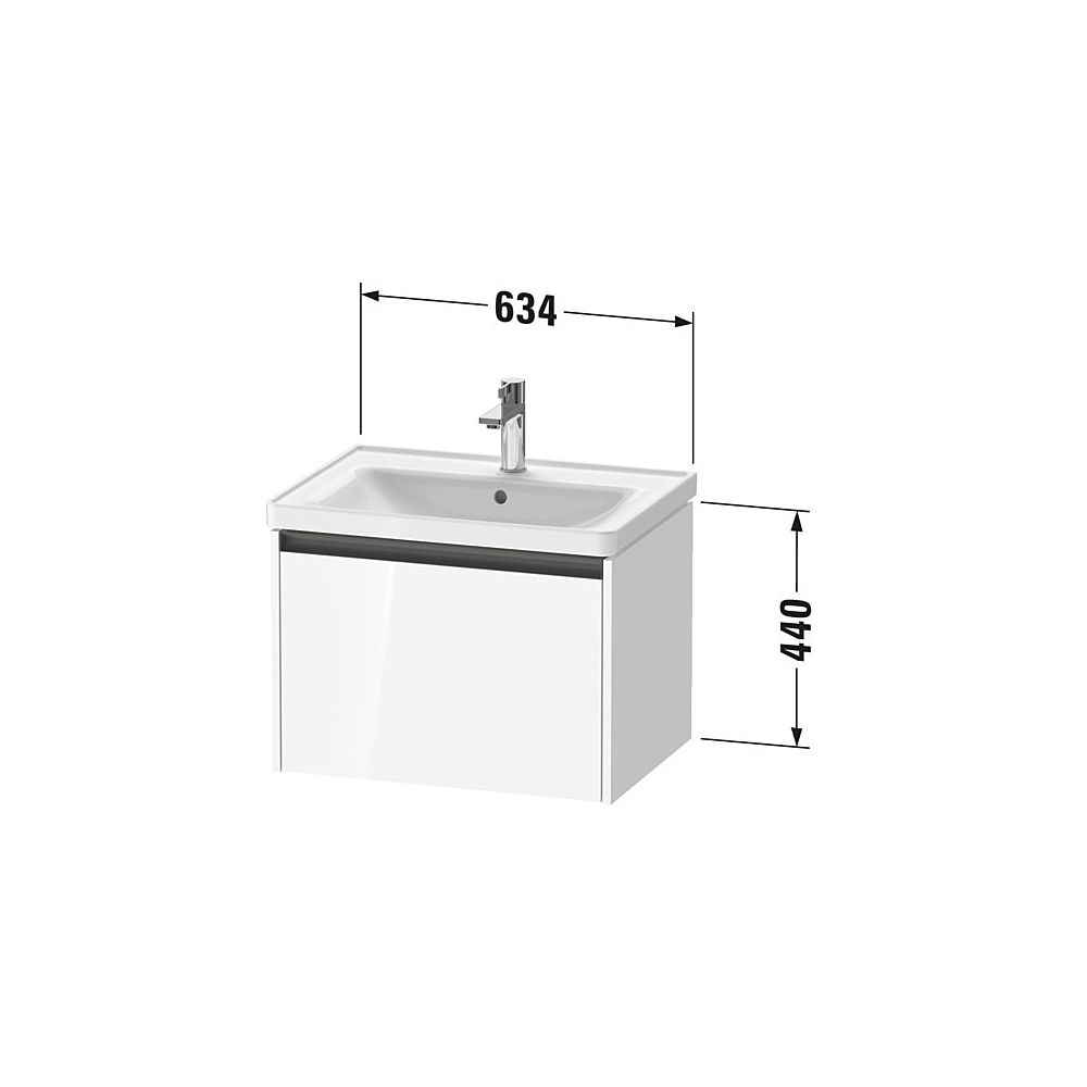 Duravit Ketho.2 Waschtischunterbau wandh. 455x634x440mm, Eiche Marmoriert Matt... DURAVIT-K25082055550000 4067116357394 (Abb. 2)
