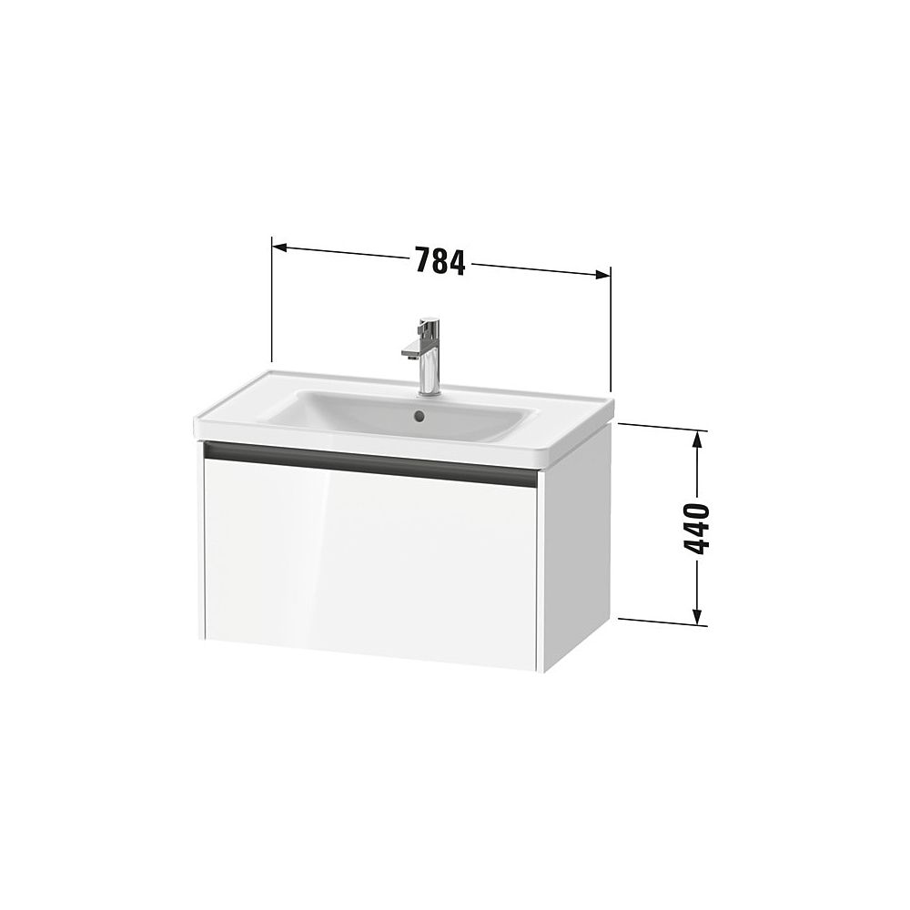 Duravit Ketho.2 Waschtischunterbau wandh. 455x784x440mm, Eiche Marmoriert Matt... DURAVIT-K25083055550000 4067116357400 (Abb. 2)