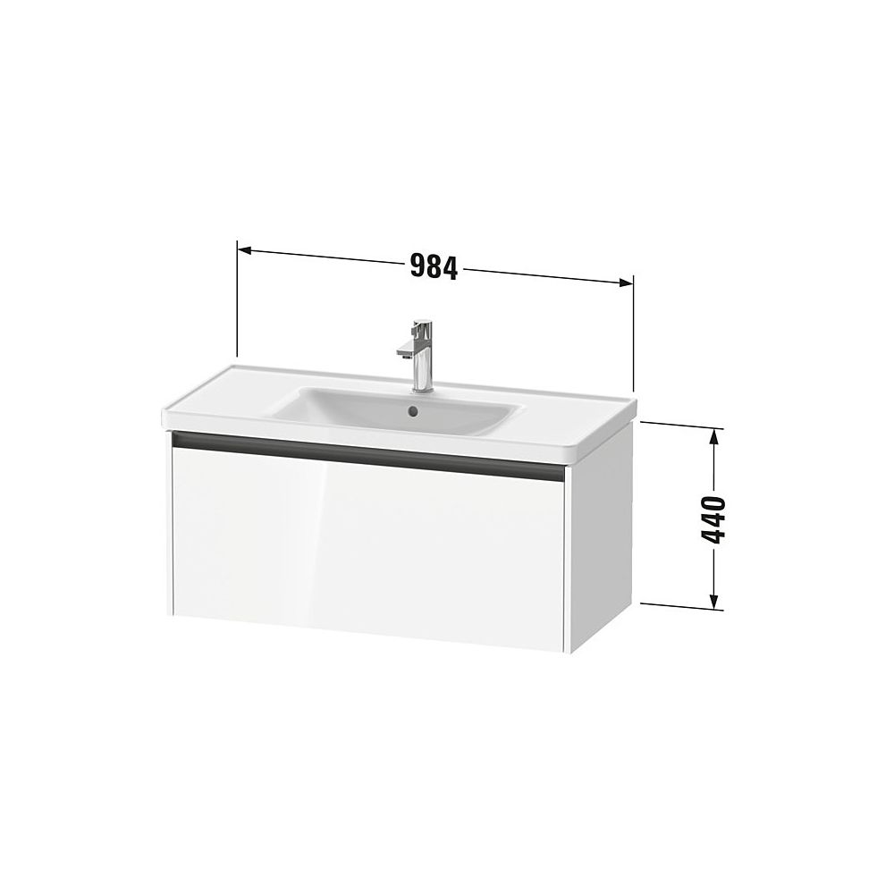 Duravit Ketho.2 Waschtischunterbau wandh. 455x984x440mm, Betongrau Matt, Griff... DURAVIT-K25084007070000 4063382810014 (Abb. 3)