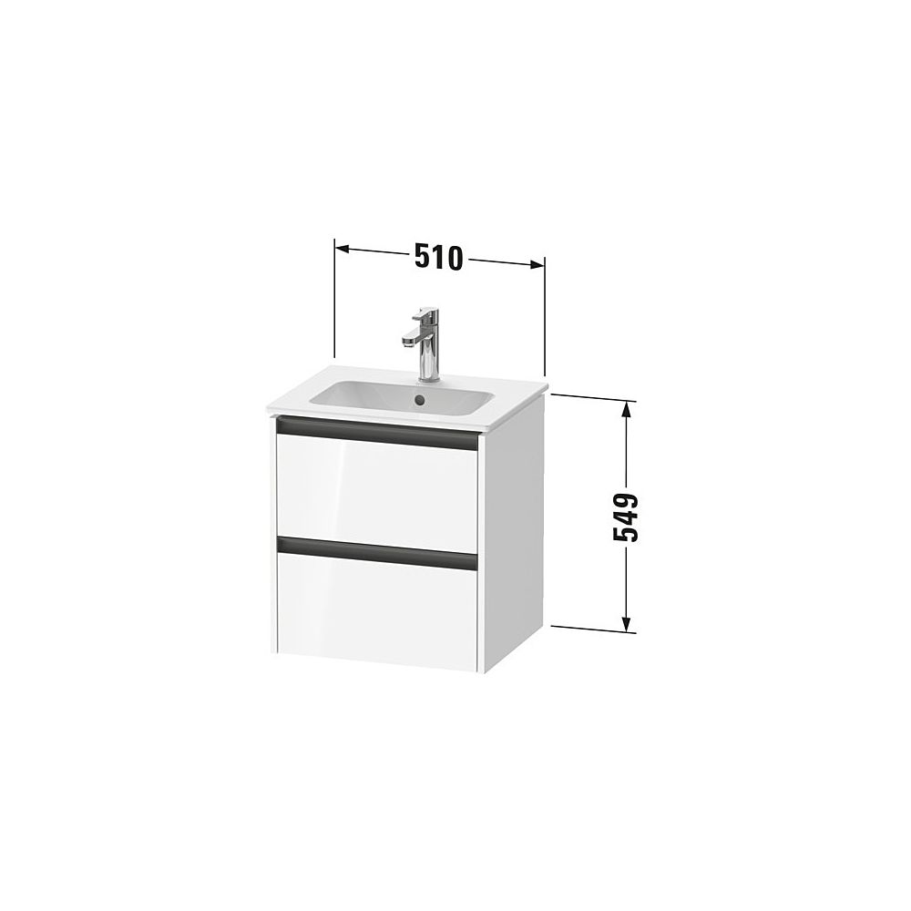 Duravit Ketho.2 Waschtischunterbau wandhäng. 420x510x549mm, Eiche Marmoriert M... DURAVIT-K25261055550000 4067116357455 (Abb. 2)