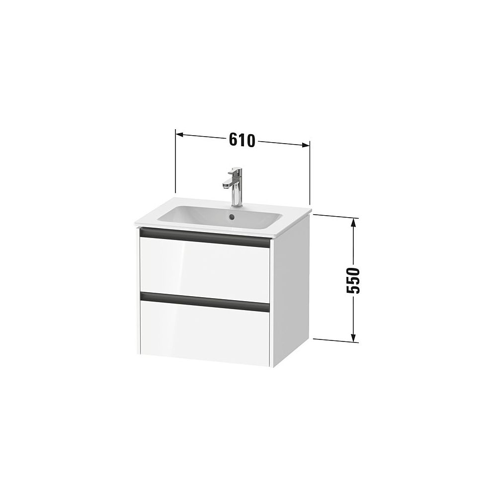 Duravit Ketho.2 Waschtischunterbau wandhäng. 480x610x550mm, Eiche Marmoriert M... DURAVIT-K25262055550000 4067116357295 (Abb. 2)