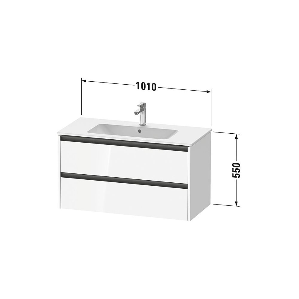 Duravit Ketho.2 Waschtischunterbau wandhäng. 480x1010x550mm, Weiß SM, Griff An... DURAVIT-K25264084840000 4063382817532 (Abb. 3)