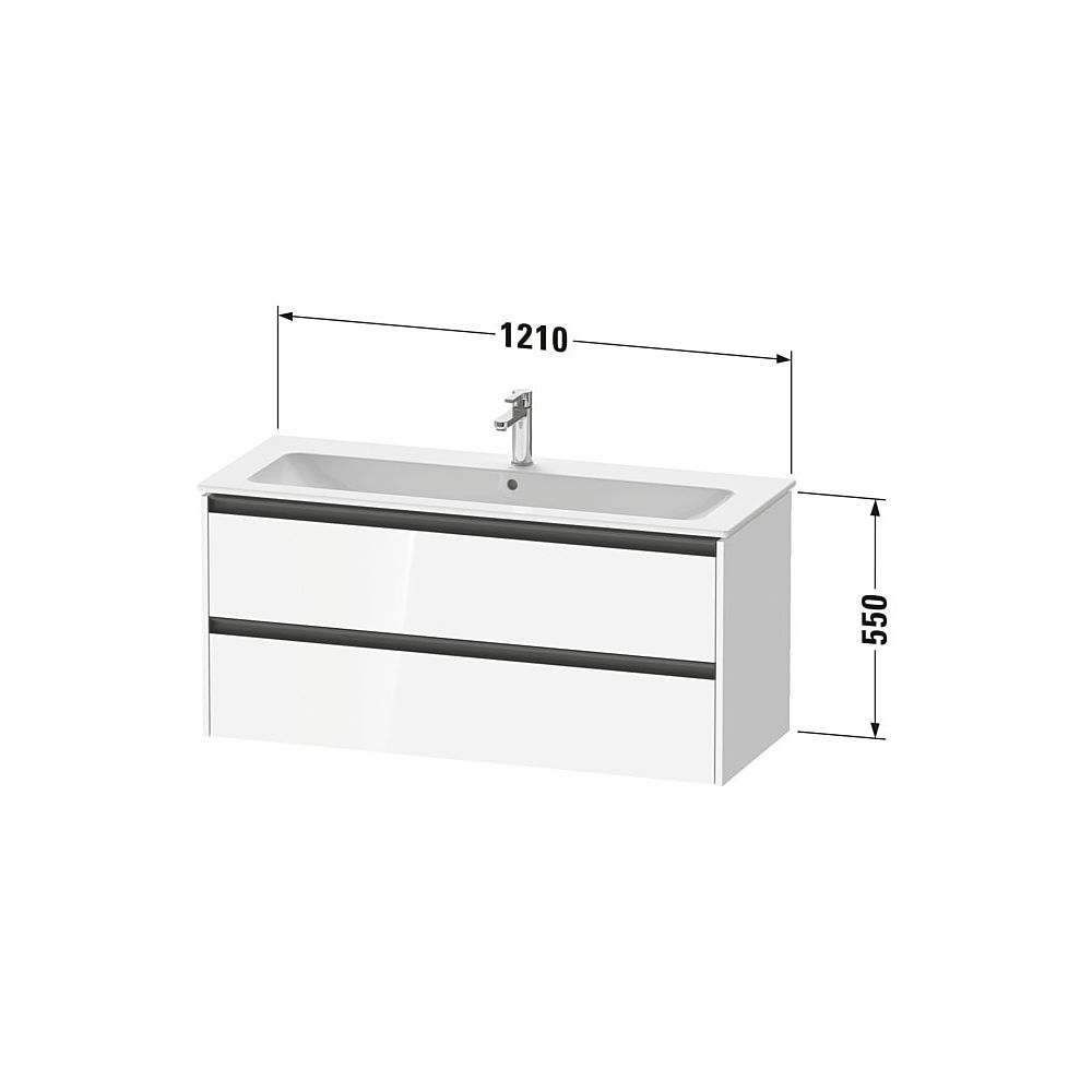 Duravit Ketho.2 Waschtischunterbau wandhäng. 480x1210x550mm, Eiche Marmoriert ... DURAVIT-K25265055550000 4067116357110 (Abb. 2)