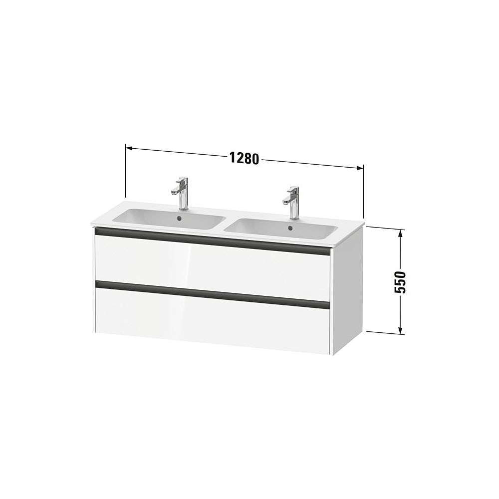 Duravit Ketho.2 Waschtischunterbau wandhäng. 480x1280x550mm, Eiche Marmoriert ... DURAVIT-K25266055550000 4067116357479 (Abb. 2)