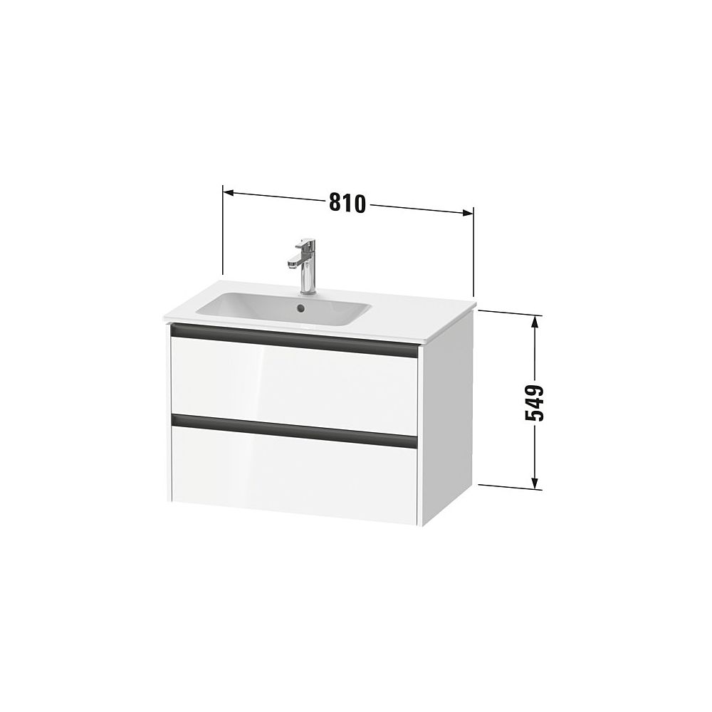 Duravit Ketho.2 Waschtischunterbau wandhäng. 480x810x549mm, Eiche Marmoriert M... DURAVIT-K25267055550000 4067116357097 (Abb. 2)
