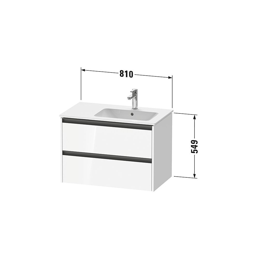 Duravit Ketho.2 Waschtischunterbau wandh. 480x810x549mm, Natur Eiche Matt, Gri... DURAVIT-K25268030300000 4063382821607 (Abb. 3)