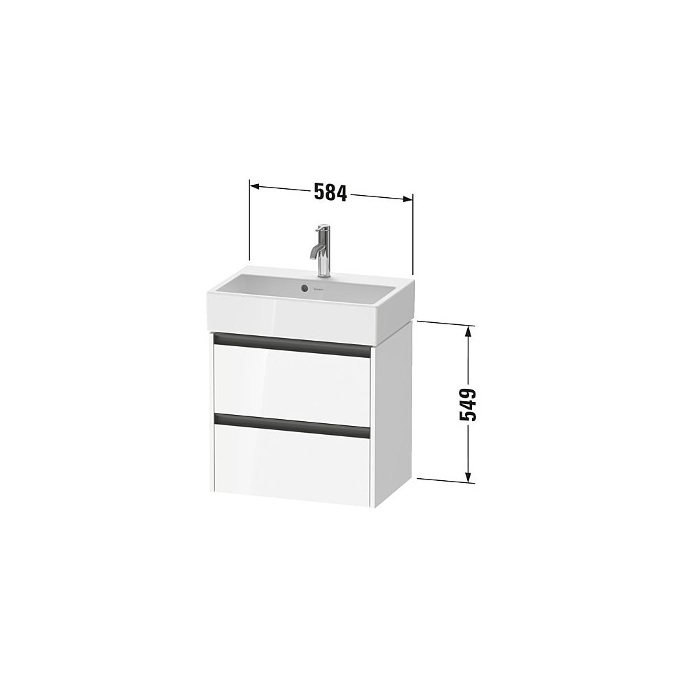 Duravit Ketho.2 Waschtischunterbau wandhäng. 390x584x549mm, Compact Graphit Ma... DURAVIT-K25273049490000 4063382822857 (Abb. 3)