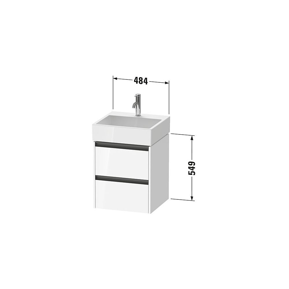 Duravit Ketho.2 Waschtischunterbau wandhäng. 460x484x549mm, Weiß Hochglanz, Gr... DURAVIT-K25274022220000 4063382823038 (Abb. 3)