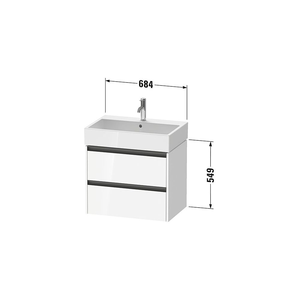Duravit Ketho.2 Waschtischunterbau wandhäng. 460x684x549mm, Eiche Marmoriert M... DURAVIT-K25276055550000 4067116356861 (Abb. 2)