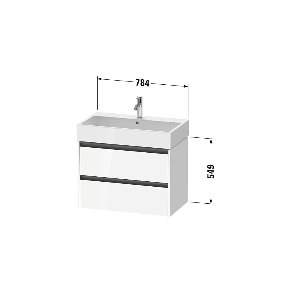 Duravit Ketho.2 Waschtischunterbau wandhäng. 460x784x549mm, Eiche Marmoriert M... DURAVIT-K25277055550000 4067116356830 (Abb. 2)