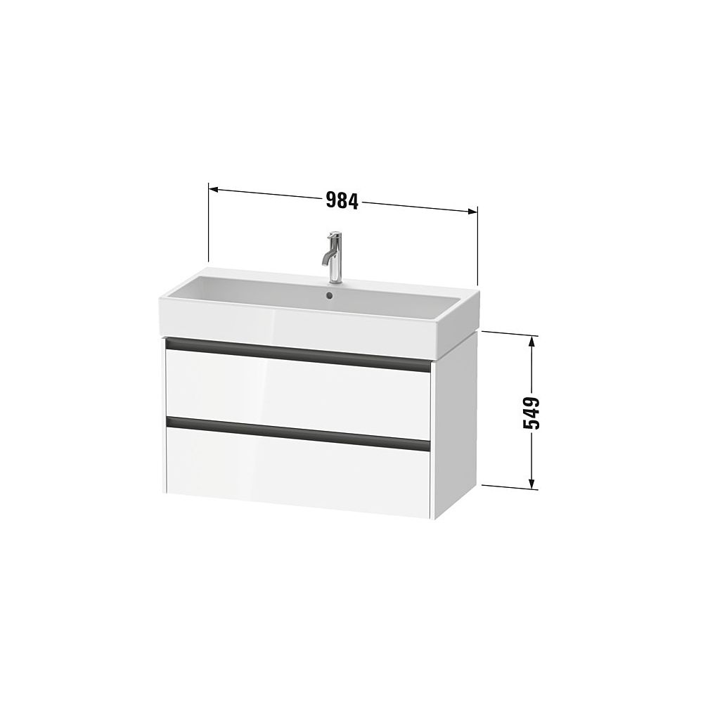 Duravit Ketho.2 Waschtischunterbau wandhäng. 460x984x549mm, Eiche Marmoriert M... DURAVIT-K25278055550000 4067116356809 (Abb. 2)