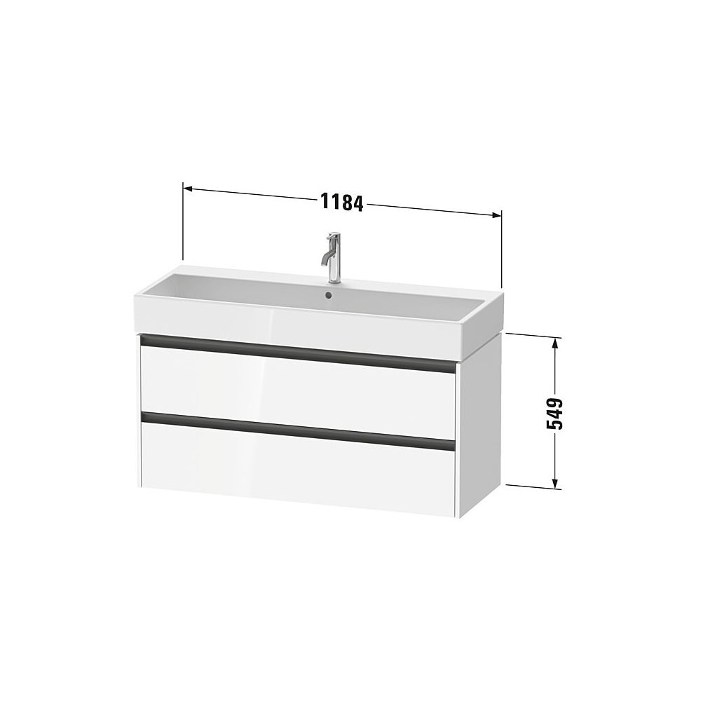 Duravit Ketho.2 Waschtischunterbau wandhäng. 460x1184x549mm, Eiche Marmoriert ... DURAVIT-K25279055550000 4067116356779 (Abb. 2)