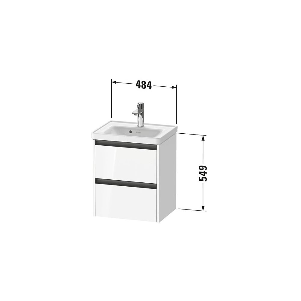Duravit Ketho.2 Waschtischunterbau wandhäng. 375x484x549mm, Eiche Marmoriert M... DURAVIT-K25280055550000 4067116356755 (Abb. 2)
