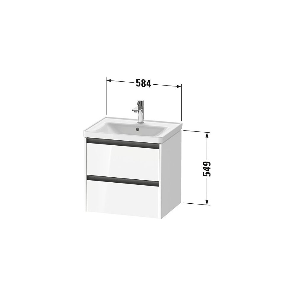 Duravit Ketho.2 Waschtischunterbau wandhäng. 455x584x549mm, Eiche Marmoriert M... DURAVIT-K25281055550000 4067116356731 (Abb. 2)