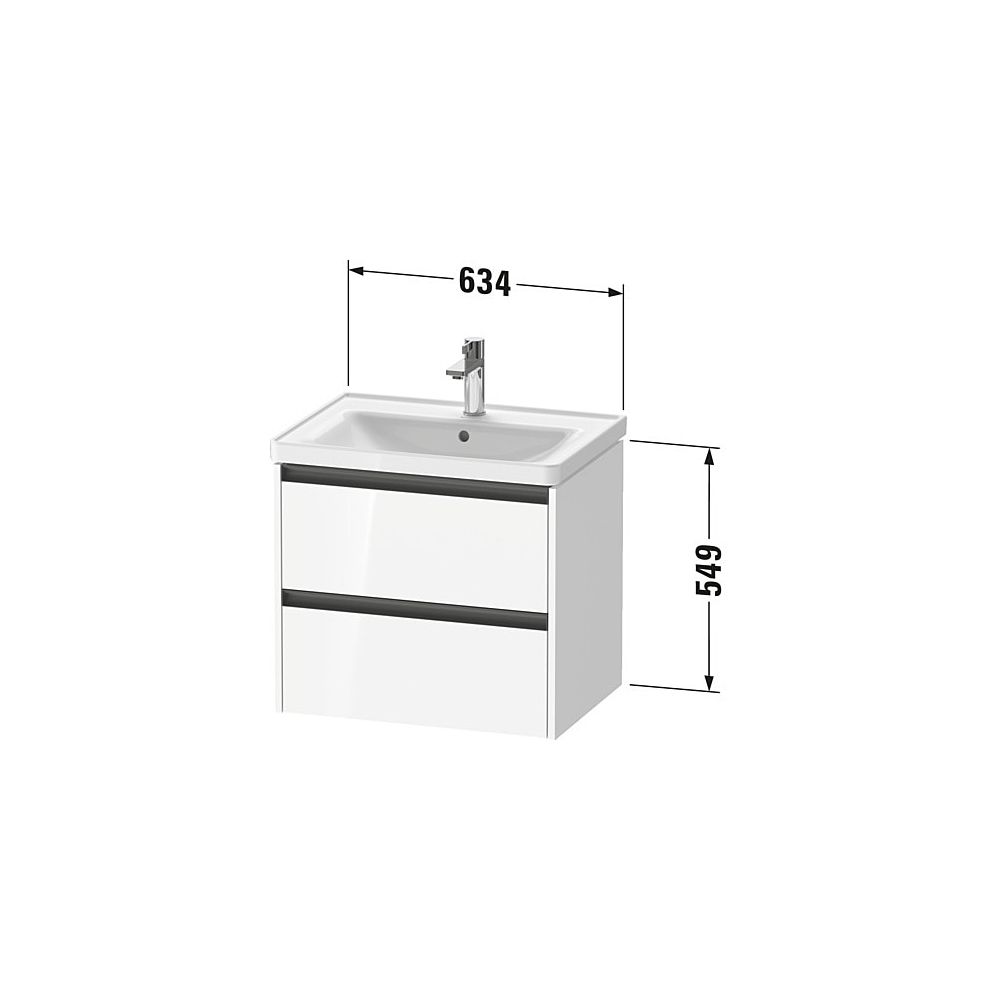 Duravit Ketho.2 Waschtischunterbau wandhäng. 455x634x549mm, Eiche Marmoriert M... DURAVIT-K25282055550000 4067116356717 (Abb. 2)