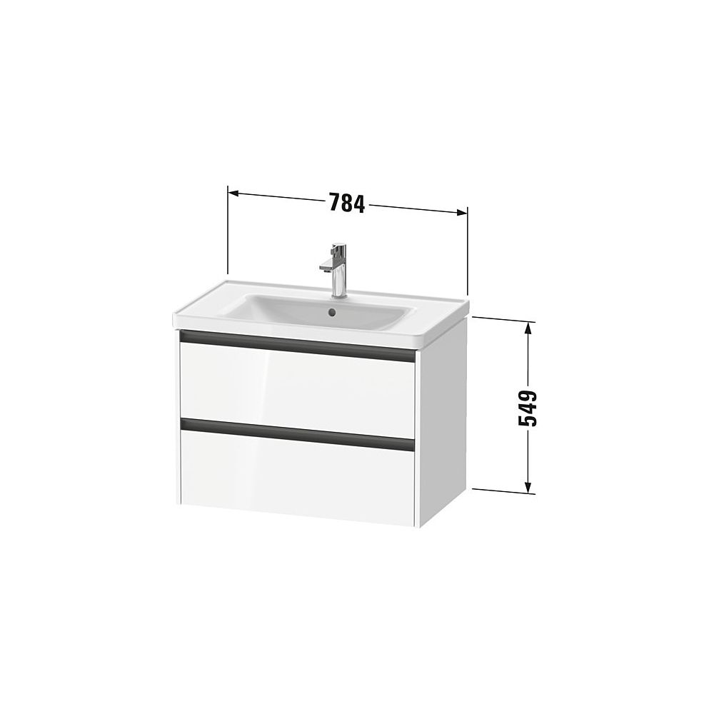 Duravit Ketho.2 Waschtischunterbau wandh. 455x784x549mm, Eiche Mar. Matt, Grif... DURAVIT-K25283055550000 4067116356687 (Abb. 2)