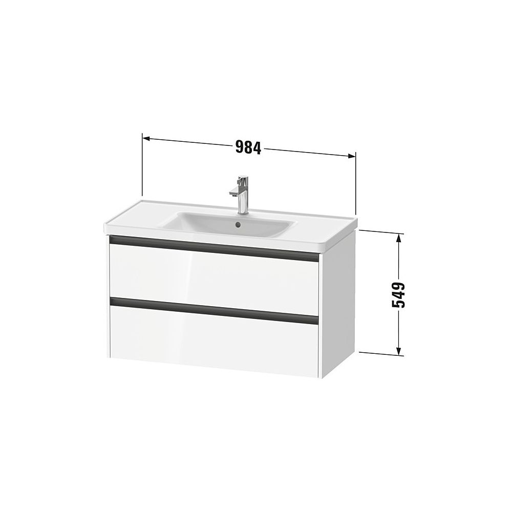 Duravit Ketho.2 Waschtischunterbau wandhäng. 455x984x549mm, Eiche Marmoriert M... DURAVIT-K25284055550000 4067116356656 (Abb. 2)