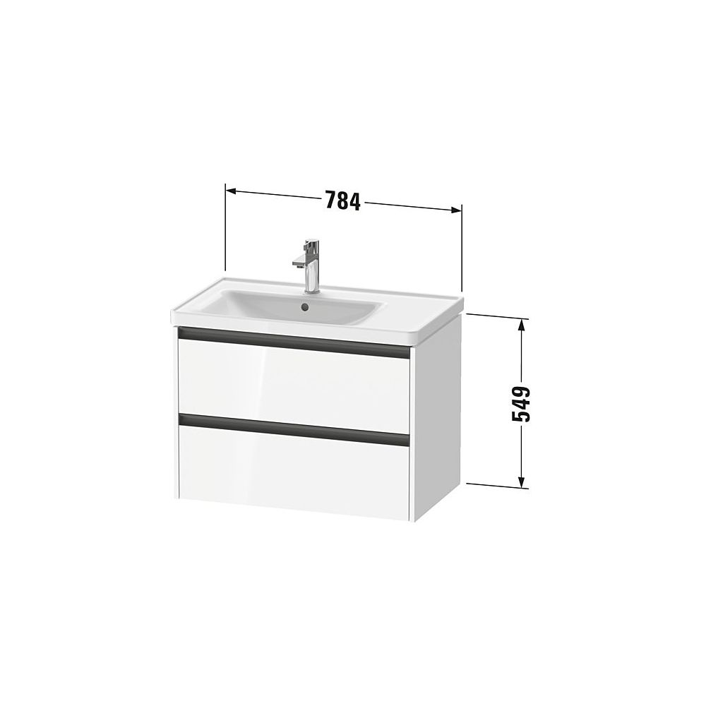 Duravit Ketho.2 Waschtischunterbau wandh. 455x784x549mm, Eiche Mar. Matt, Grif... DURAVIT-K25285055550000 4067116356625 (Abb. 2)