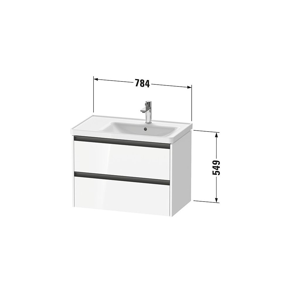 Duravit Ketho.2 Waschtischunterbau wandhäng. 455x784x549mm, R Eiche Marmoriert... DURAVIT-K25286055550000 4067116356502 (Abb. 2)