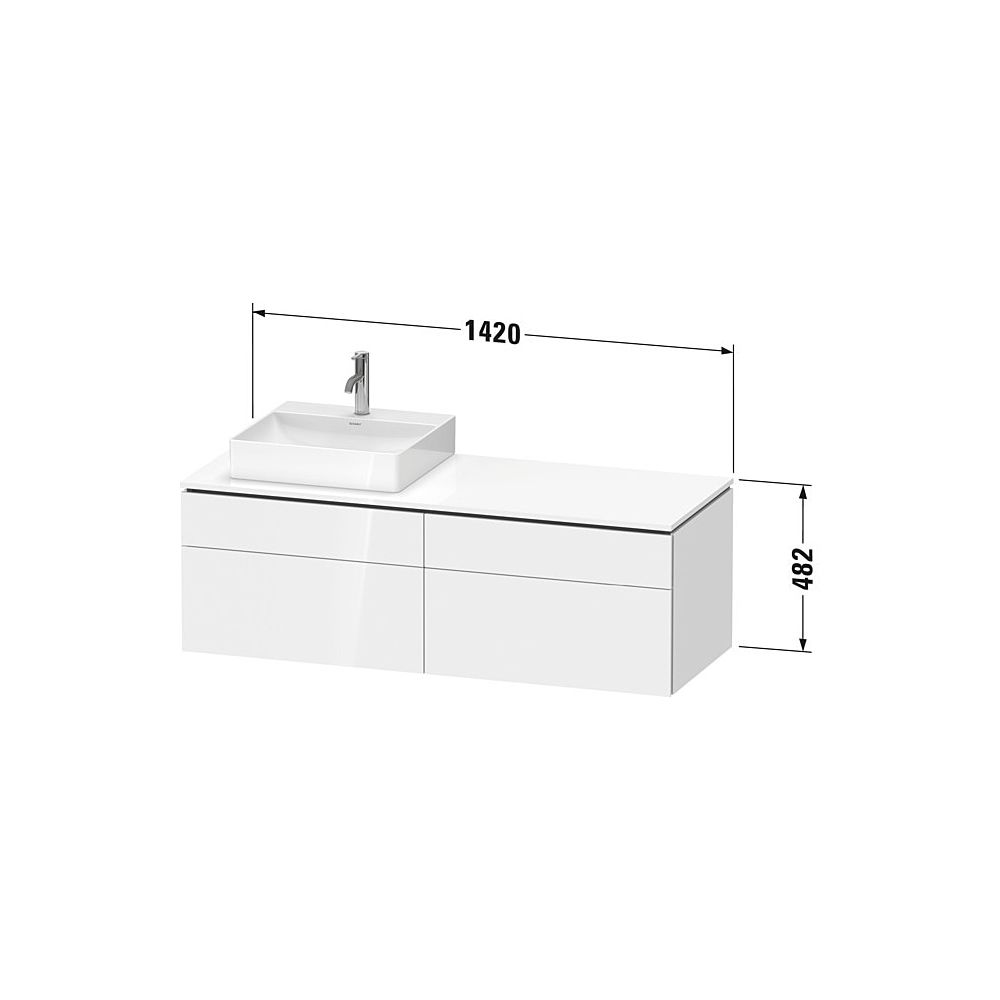 Duravit L-Cube Konsolenwaschtischunterbau wandh 550x1420x482mm L, Eiche Marmor... DURAVIT-LC4870L55550000 4067116355369 (Abb. 2)