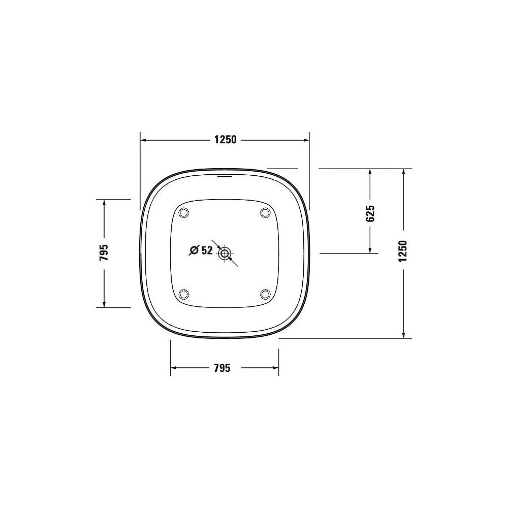 Duravit Zencha Badewanne 630x1250x1250mm, 401l, Mattweiß, Quadratisch, Freiste... DURAVIT-700464000000000 4063382792587 (Abb. 6)