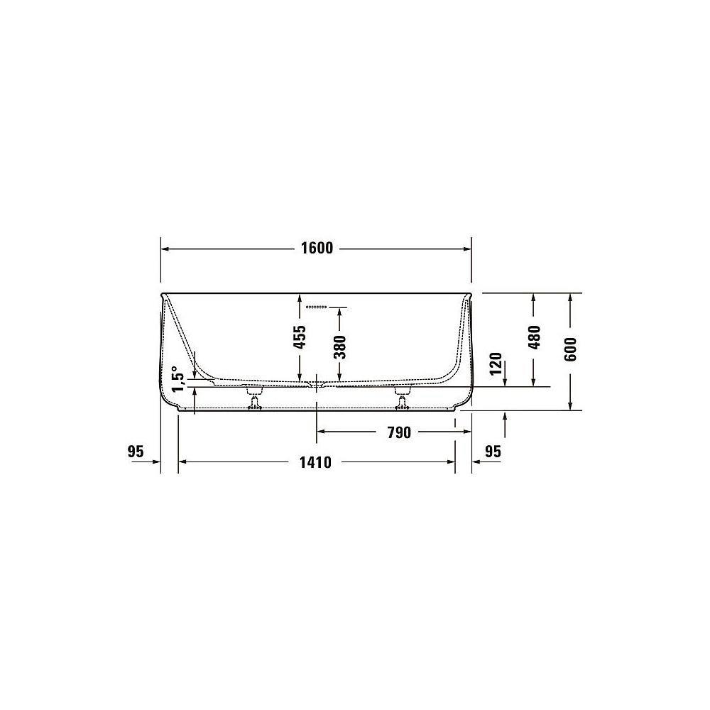 Duravit Zencha Badewanne 600x850x1600mm, 306l, Mattweiß, Oval, Freistehend, 1 ... DURAVIT-700462000000000 4063382792525 (Abb. 4)