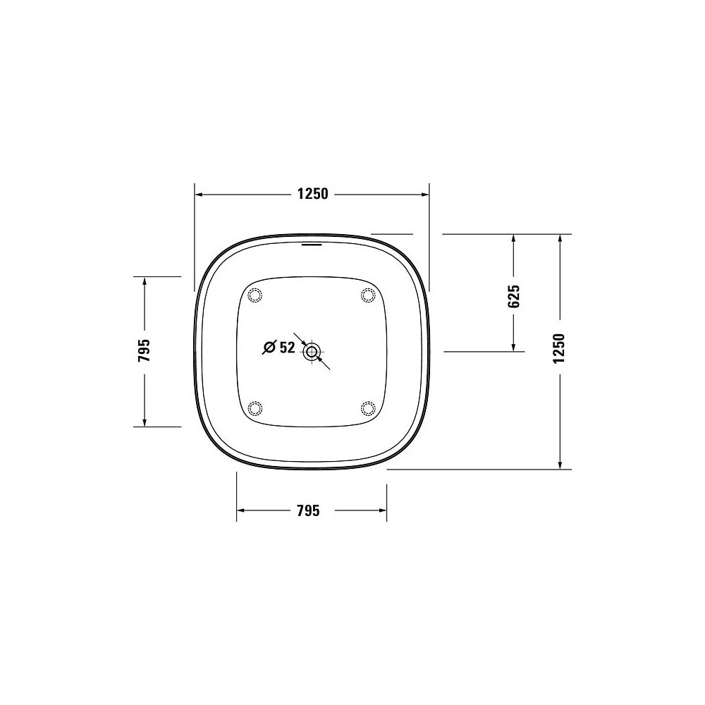 Duravit Zencha Badewanne 630x1250x1250mm, 401l, Mattweiß, Quadratisch, Freiste... DURAVIT-700464000000000 4063382792587 (Abb. 8)