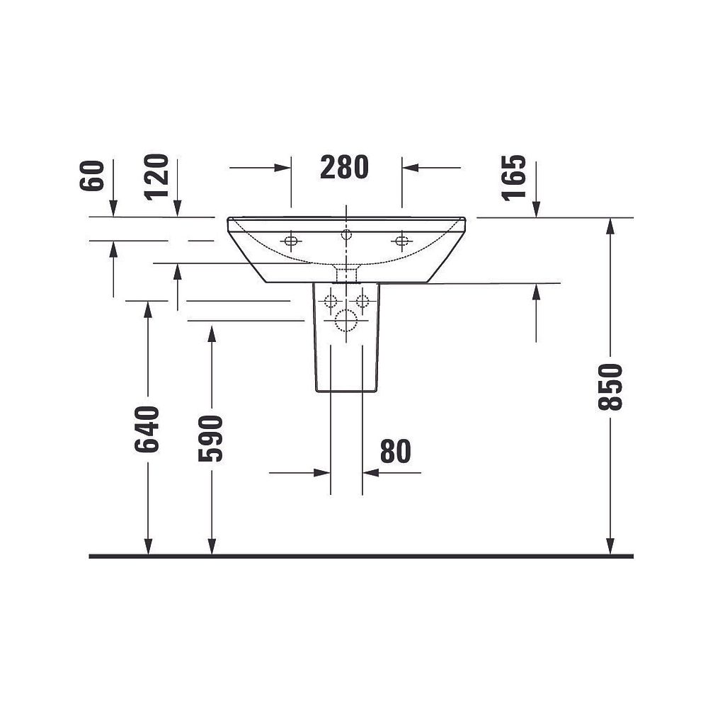 Duravit D-Neo Waschtisch 440x600x165mm wandhäng., Weiß Hochglanz, Rechteckig, 1 Wa... DURAVIT-2366600000 4053424981918 (Abb. 14)