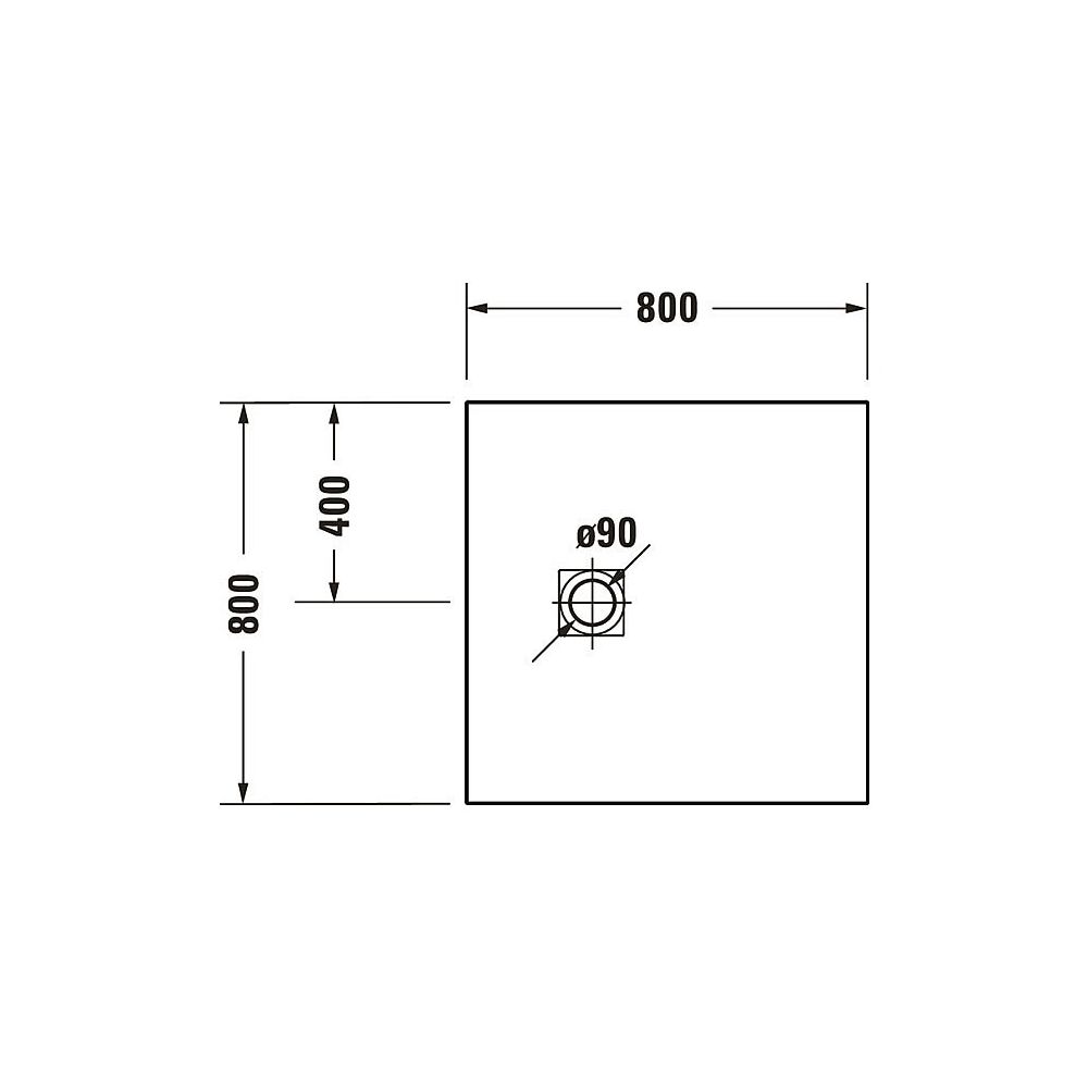 Duravit Sustano Duschwanne Halbeinbau Bodenbündig, 800x800x30mm, Quadratisch, ... DURAVIT-720269630000000 4063382920515 (Abb. 4)