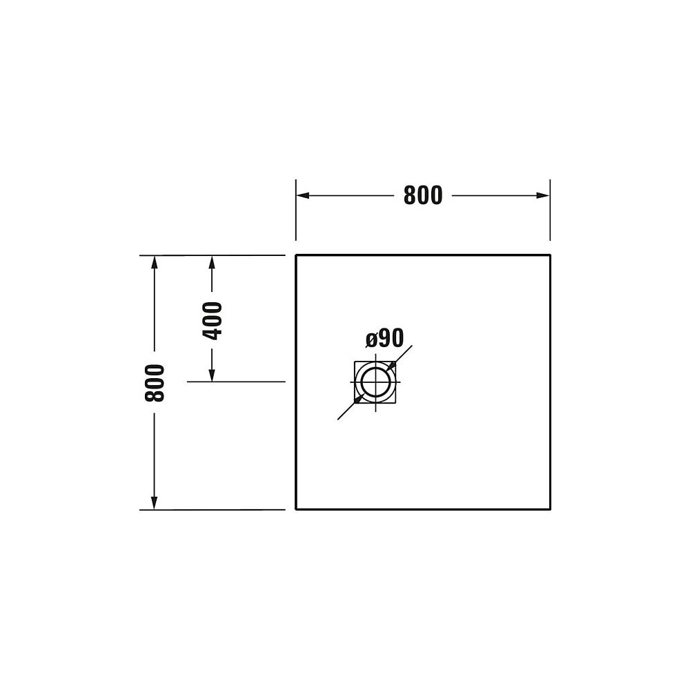 Duravit Sustano Duschwanne Halbeinbau Bodenbündig, 800x800x30mm, Quadratisch, ... DURAVIT-720269630000000 4063382920515 (Abb. 6)