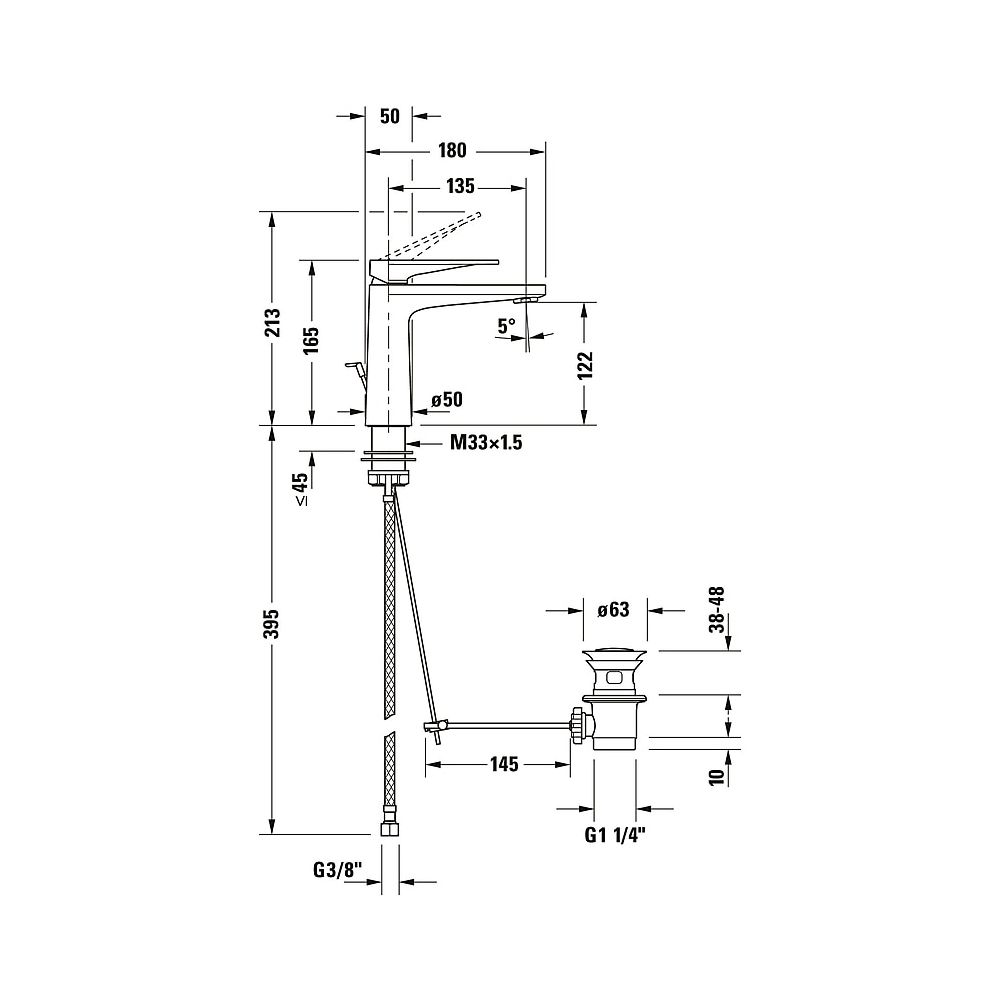 Duravit Tulum by Starck Einhebel-Waschtischmischer M FreshStart Chrom, 5l/min, Ga... DURAVIT-TU1021001010 4063382961075 (Abb. 7)