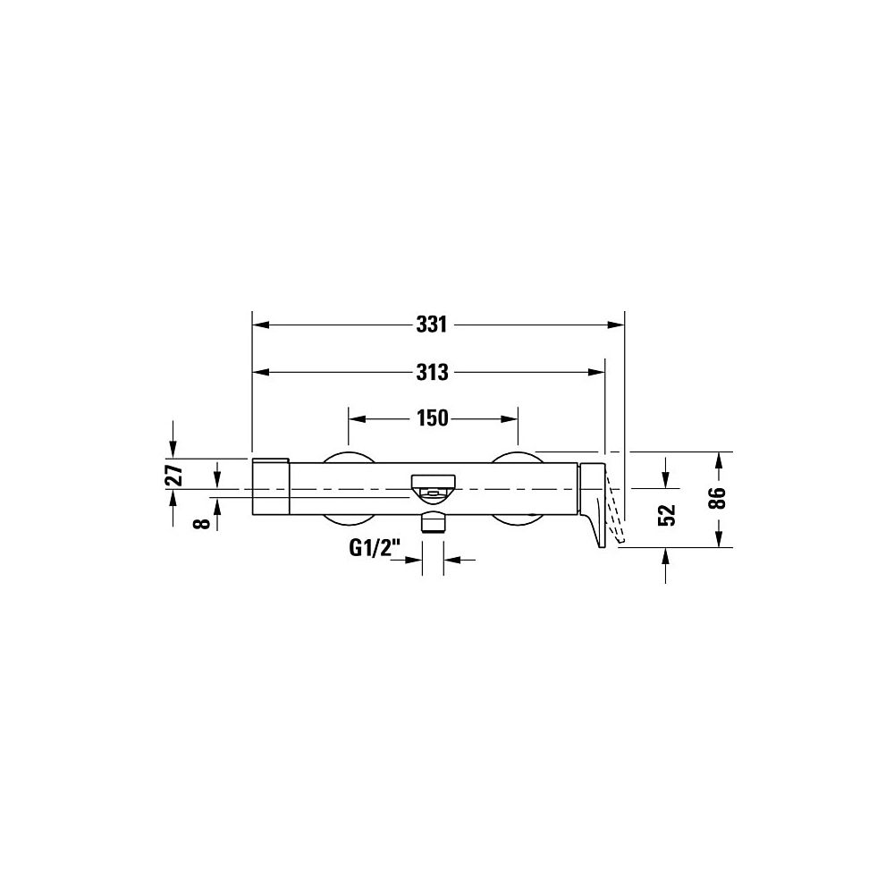 Duravit Tulum by Starck Einhebel-Wannenmischer Aufputz, Chrom, Anschlussart S-Ans... DURAVIT-TU5230000010 4063382961273 (Abb. 6)
