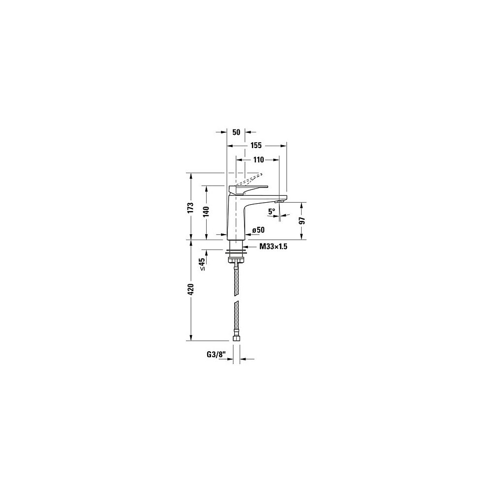 Duravit Tulum by Starck Einhebel-Waschtischmischer S, Mattschwarz, 5l/min, Hebelg... DURAVIT-TU1010002046 4063382961334 (Abb. 5)