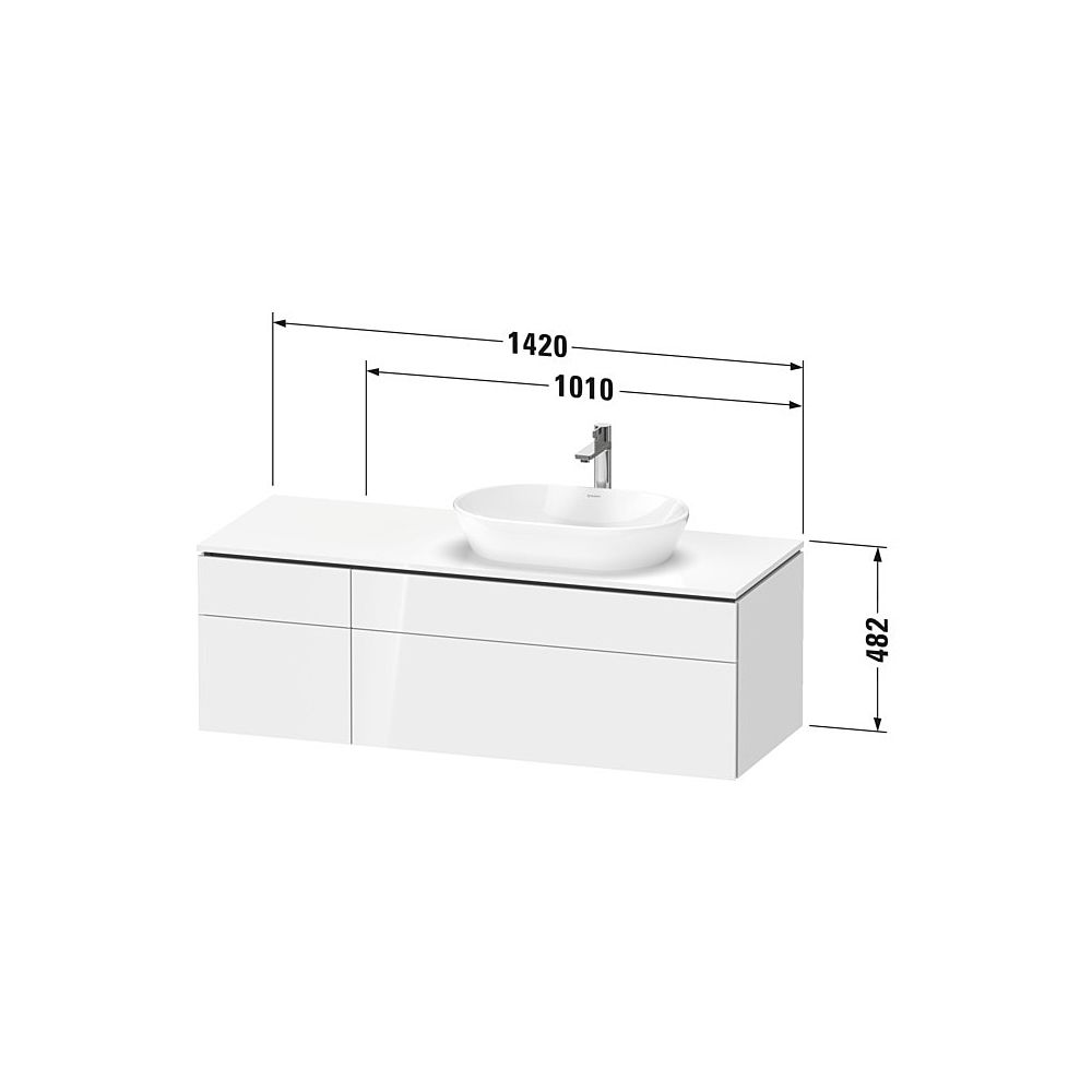 Duravit L-Cube Konsolen-WTU wandh. 550x1420x482mm Eiche Marmoriert Matt, mitti... DURAVIT-LC4875055550000 4067116355079 (Abb. 2)
