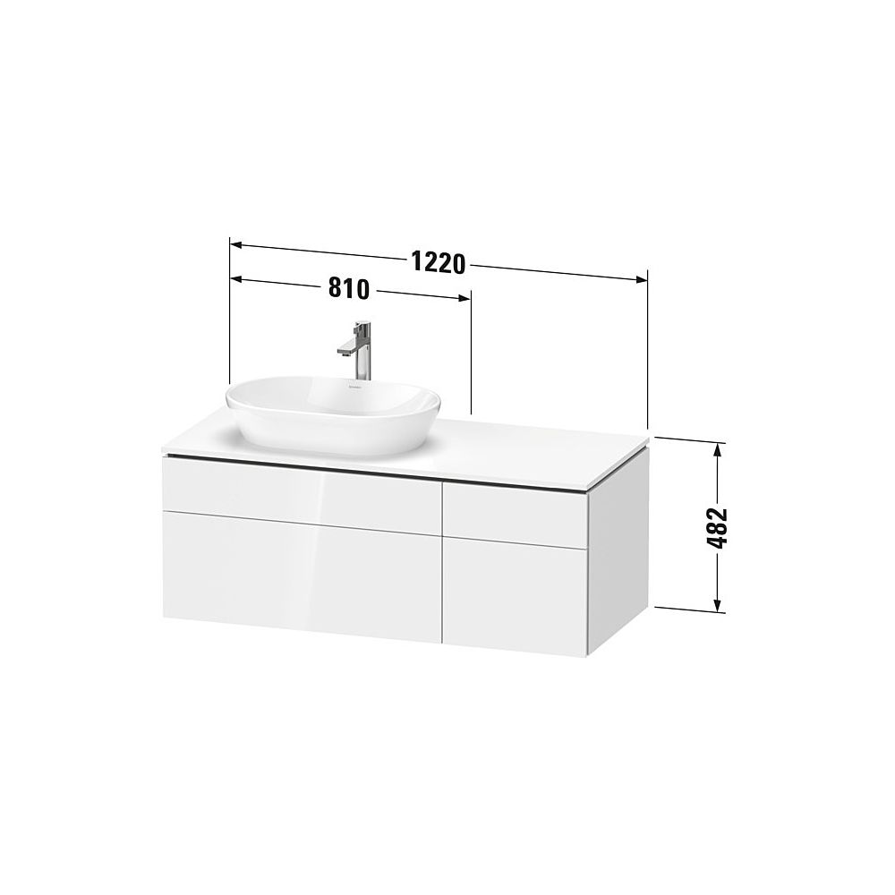 Duravit L-Cube Konsolen-WTU wandh. 550x1220x482mm Eiche Marmoriert Matt, mitti... DURAVIT-LC4876055550000 4067116355048 (Abb. 2)