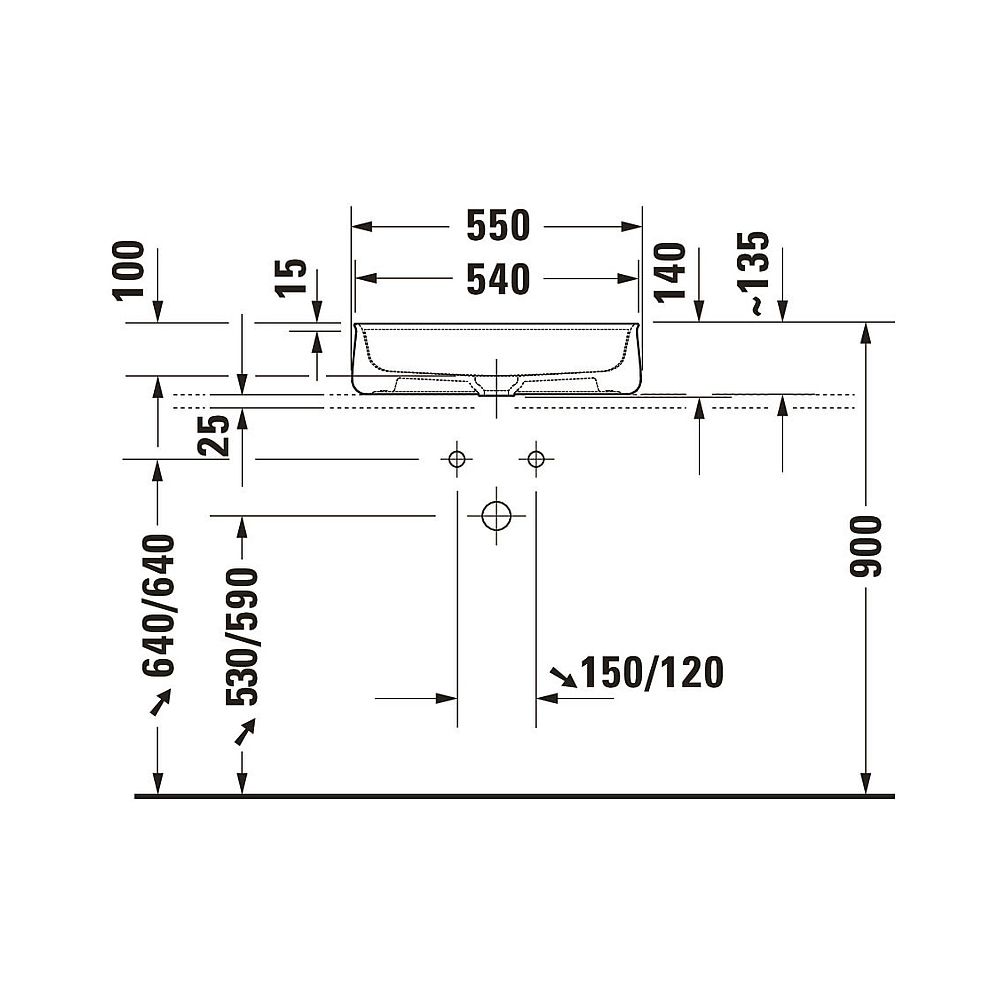 Duravit Zencha Aufsatzbecken 550mm, Anthrazit Matt, WonderGliss, DuraCeram, Rechte... DURAVIT-23745513711 4063382175014 (Abb. 6)