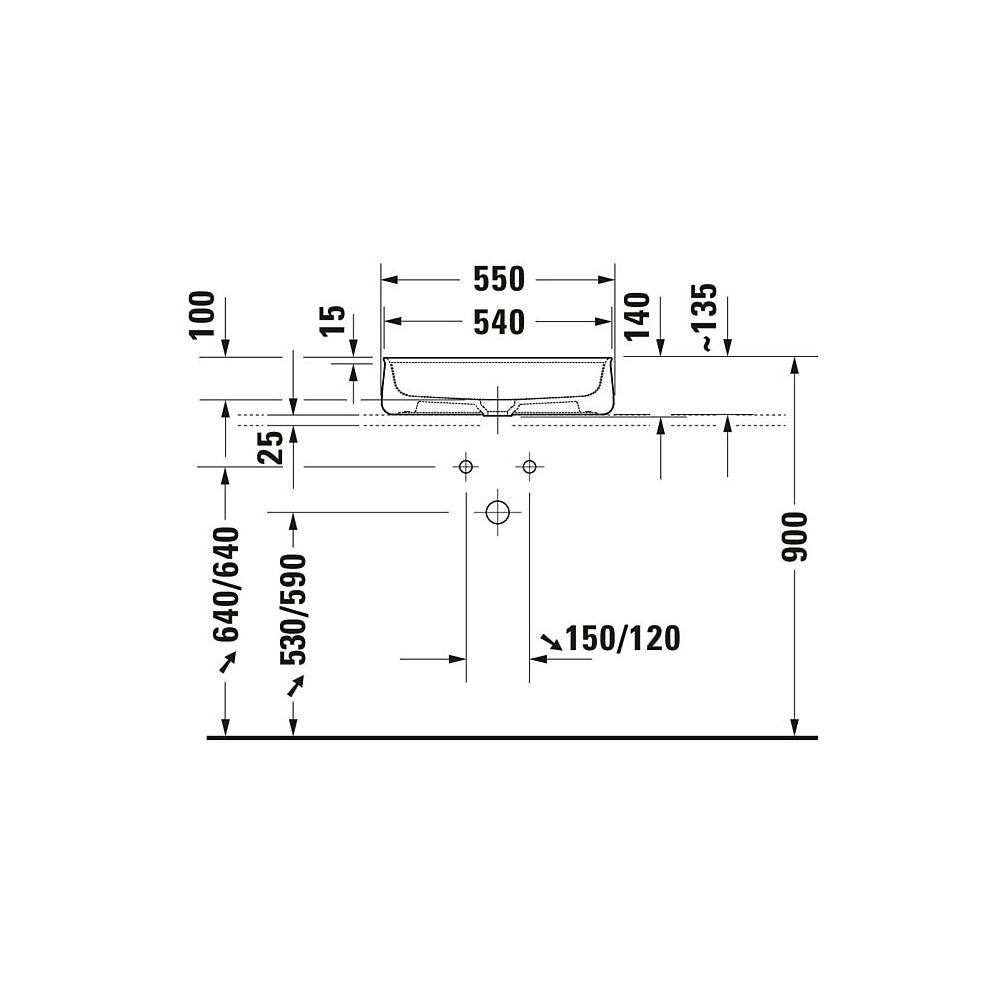 Duravit Zencha Aufsatzbecken 550mm, Anthrazit Matt, WonderGliss, DuraCeram, Rechte... DURAVIT-23745513711 4063382175014 (Abb. 8)