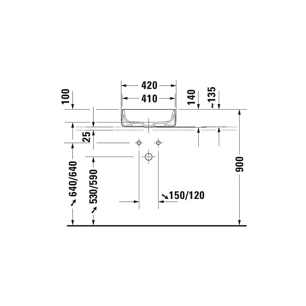 Duravit Zencha Aufsatzbecken 420mm, Grau Seidenmatt, WonderGliss, DuraCeram, Quad... DURAVIT-23734267791 4063382174970 (Abb. 10)