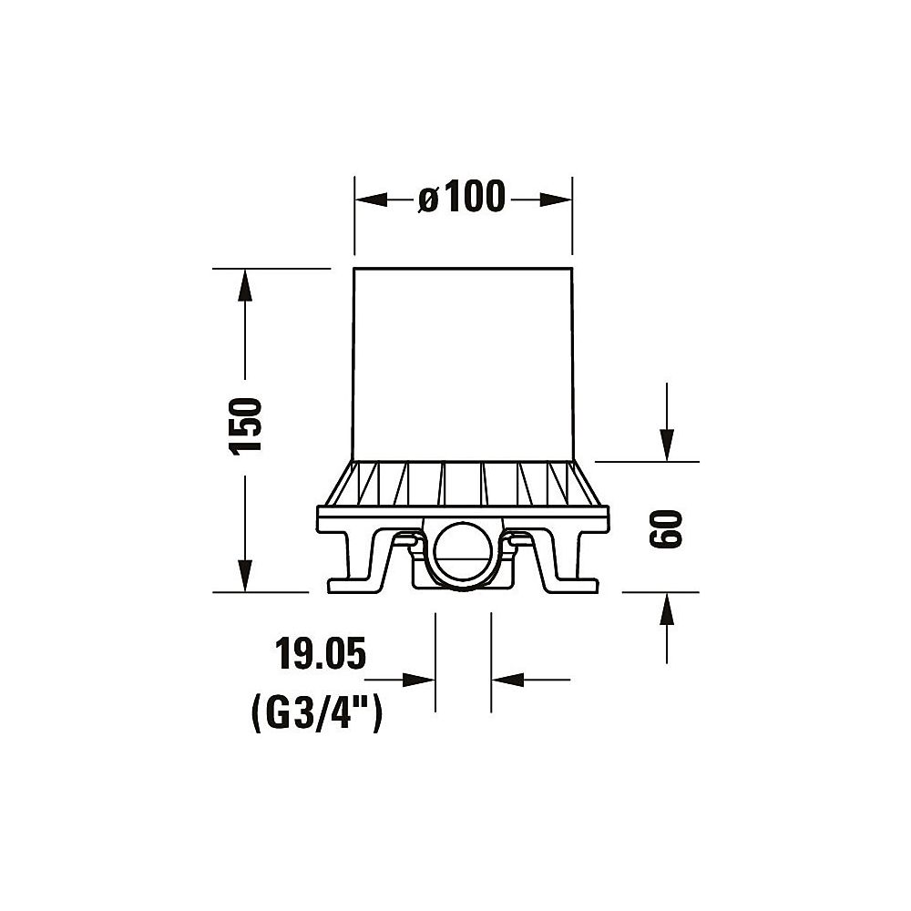 Duravit Grundkörper, Montageart auf Rohfußboden, bodenstehend G 1/2"... DURAVIT-GK5900007000 4067116987676 (Abb. 3)