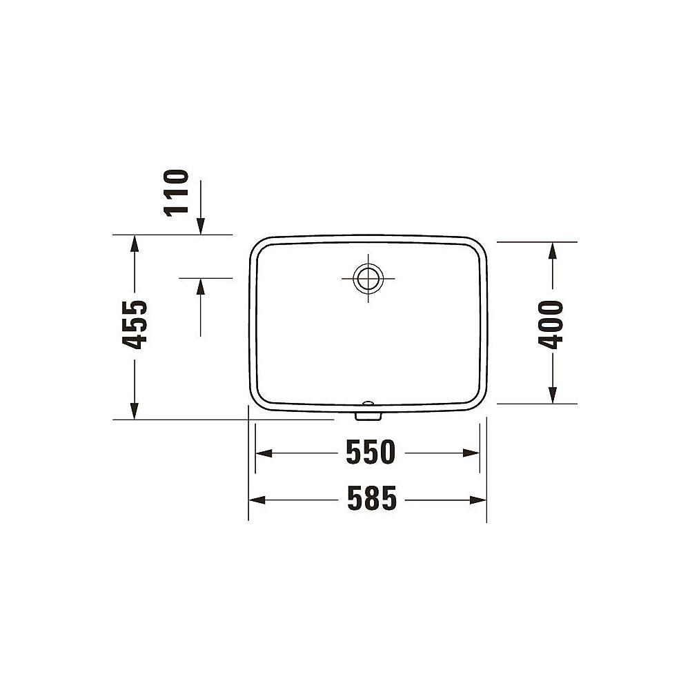 Duravit No.1 Einbauwaschtisch 400x550x160mm, Weiß Hochglanz, ohne HLB, mit Überlau... DURAVIT-03955500282 4063382182746 (Abb. 3)