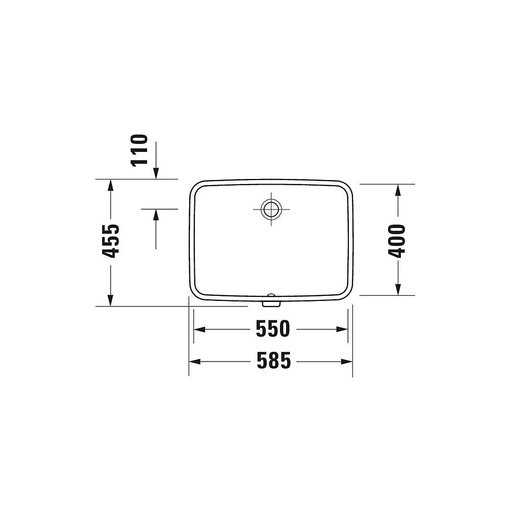 Duravit No.1 Einbauwaschtisch 400x550x160mm, Weiß Hochglanz, ohne HLB, mit Überlau... DURAVIT-03955500282 4063382182746 (Abb. 5)
