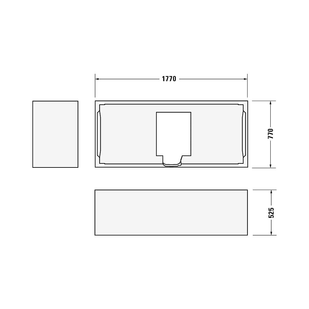 Duravit No.1 Wannenträger, Rechteckig, gerade Seitenwand, 1800x800mm mit 2 Rüc... DURAVIT-792444000000000 4063382802651 (Abb. 2)