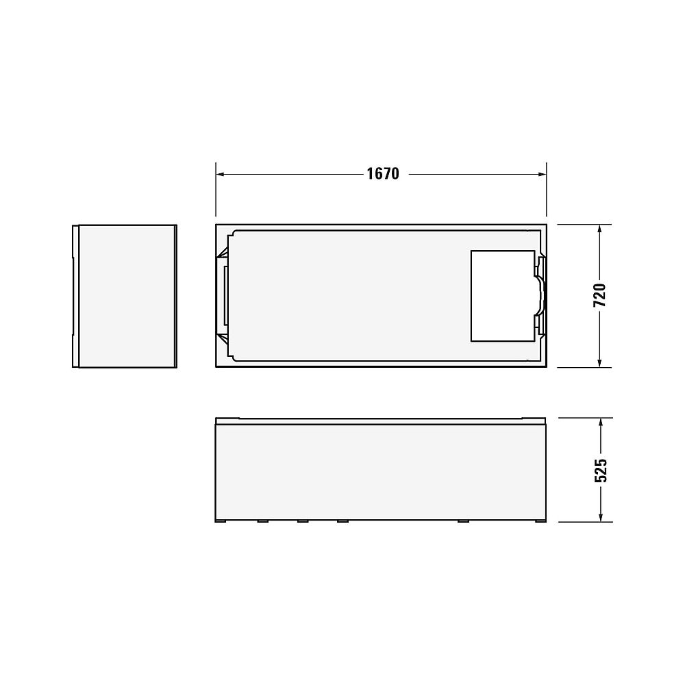 Duravit No.1 Wannenträger, Rechteckig, gerade Seitenwand, 1700x750mm für 70049... DURAVIT-792442000000000 4063382802637 (Abb. 2)