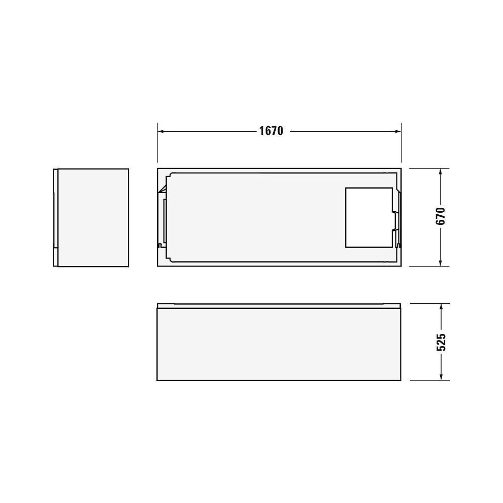 Duravit No.1 Wannenträger, Rechteckig, gerade Seitenwand, 1700x700mm für 70048... DURAVIT-792441000000000 4063382802620 (Abb. 2)